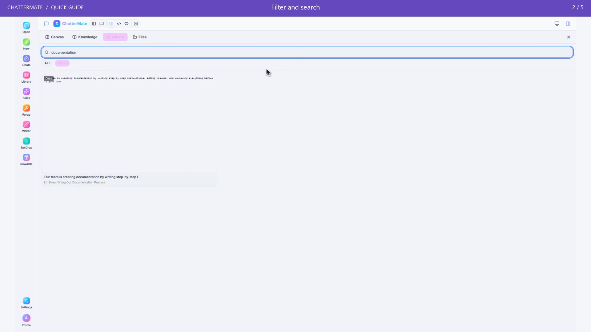 Preview: Find content in Library and open Canvas